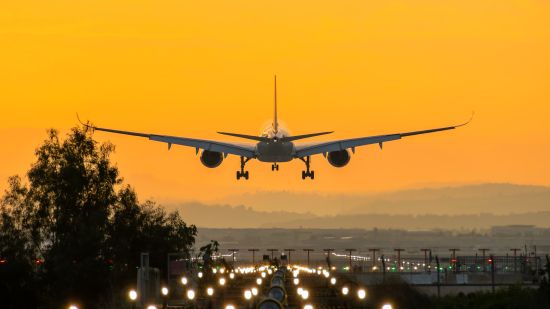El Al flight landing in Tel Aviv airport