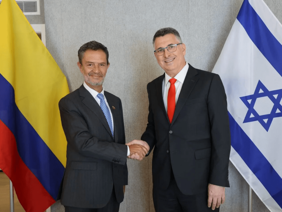 Colombian President Abelardo de la Espriella and Israeli Foreign Minister Gideon Sa'ar