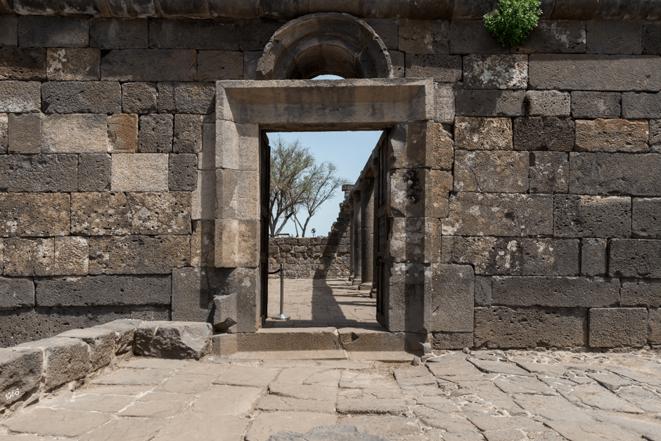 Ancient Umm el-Qanatir synagogue in the Golan Heights, Israel.